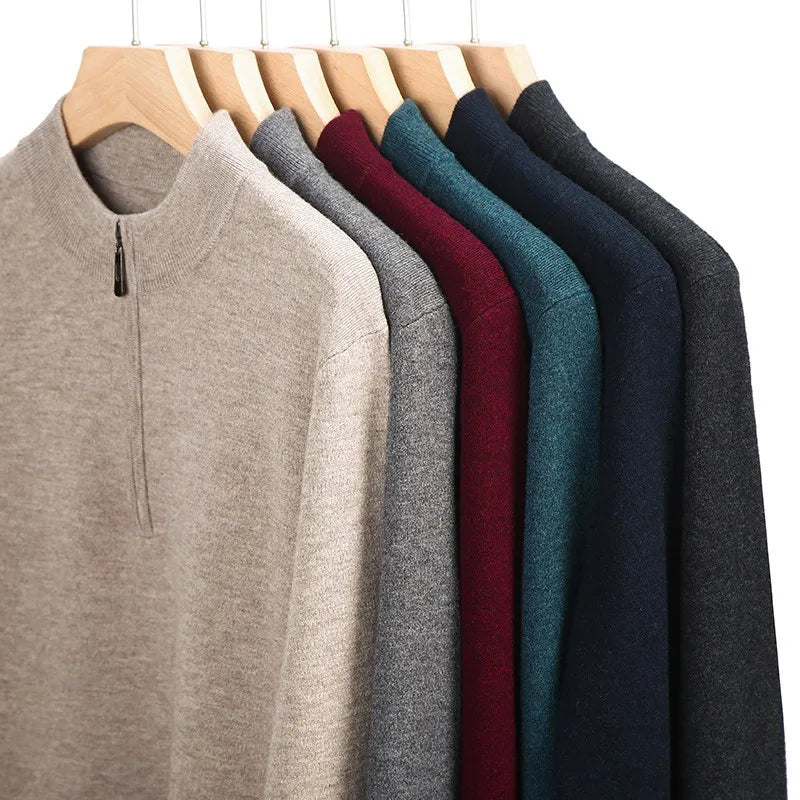 THE LEOPOLD  CASHMERE HALF ZIP