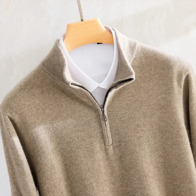 THE LEOPOLD  CASHMERE HALF ZIP